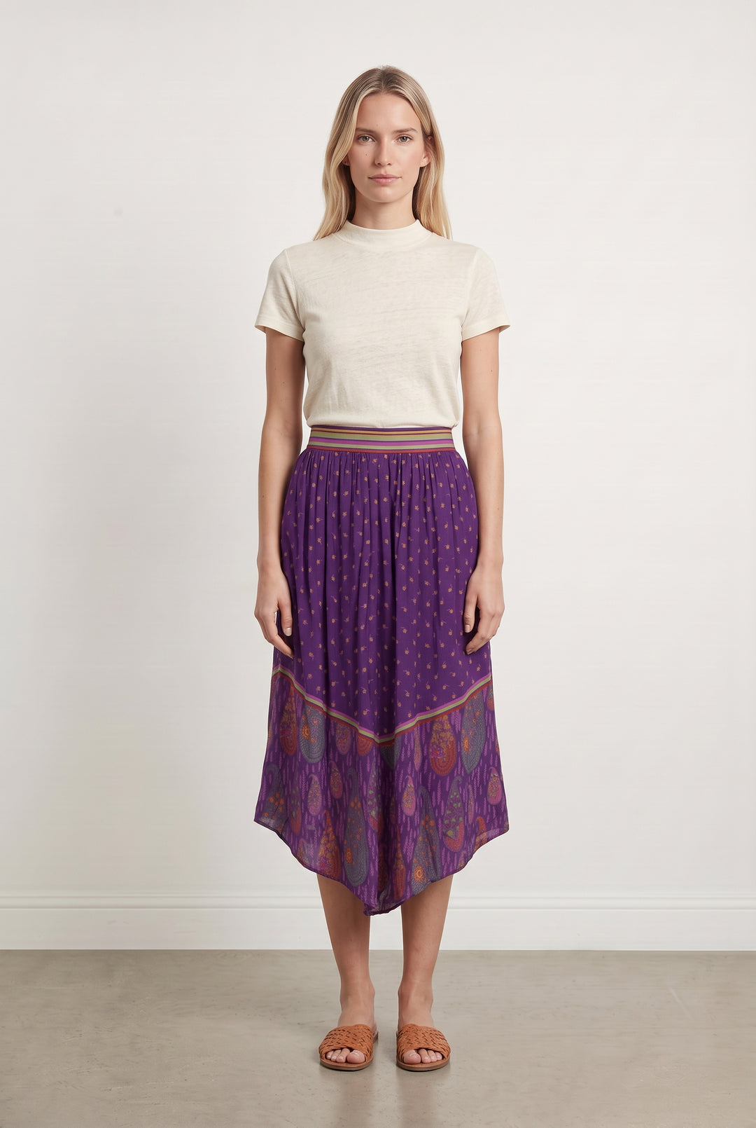 Jupe Midi Violette et Multicolore - Taille S/36 de la marque ba&sh | PARAD85345 - Vendu par Paradigme - Image 1