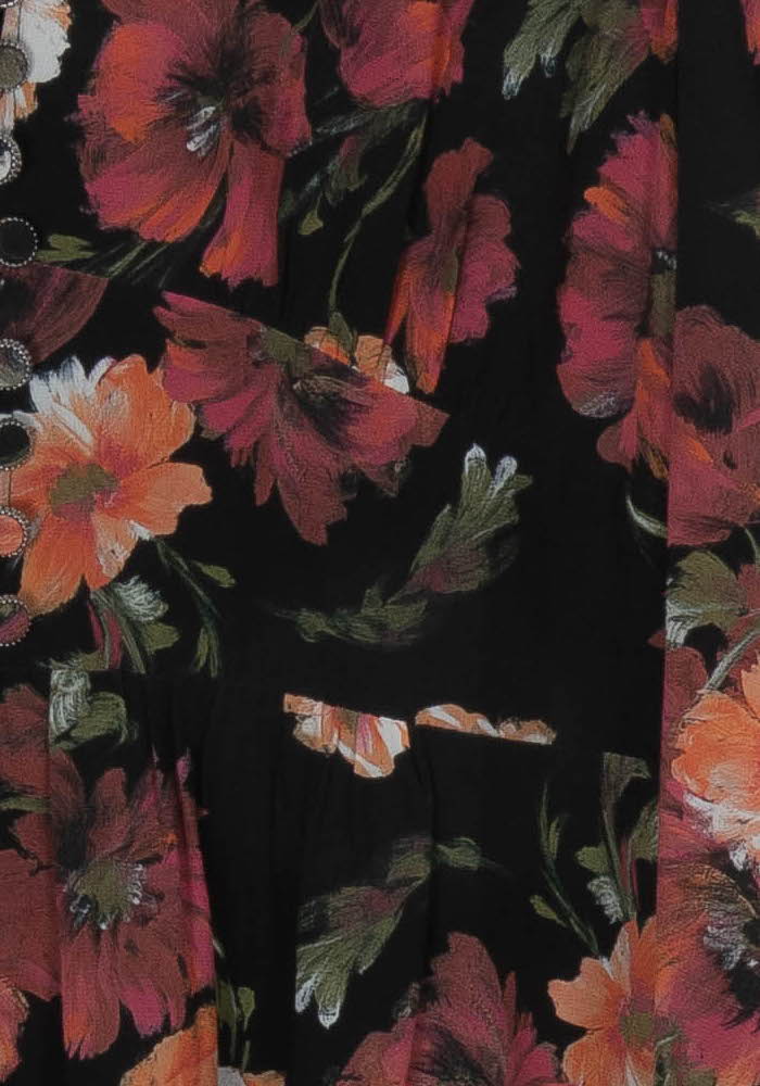 Robe Fleurie Noire et Orange - Taille M/38 de la marque The Kooples | PARAD85367 - Vendu par Paradigme - Image 3