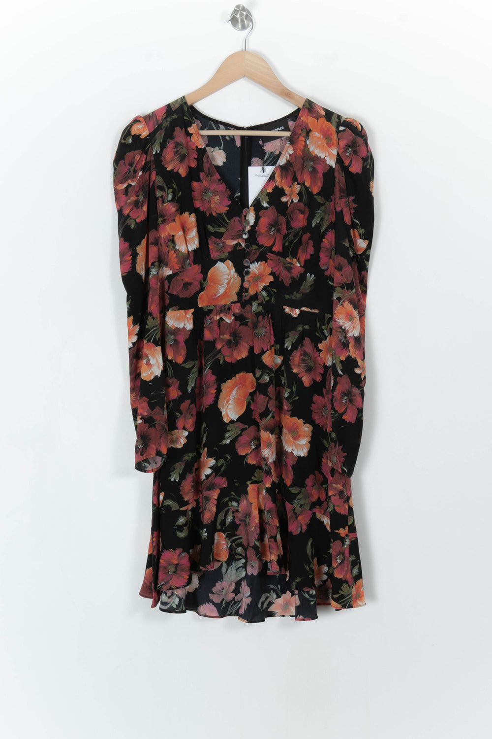 Robe Fleurie Noire et Orange - Taille M/38 de la marque The Kooples | PARAD85367 - Vendu par Paradigme - Image 2