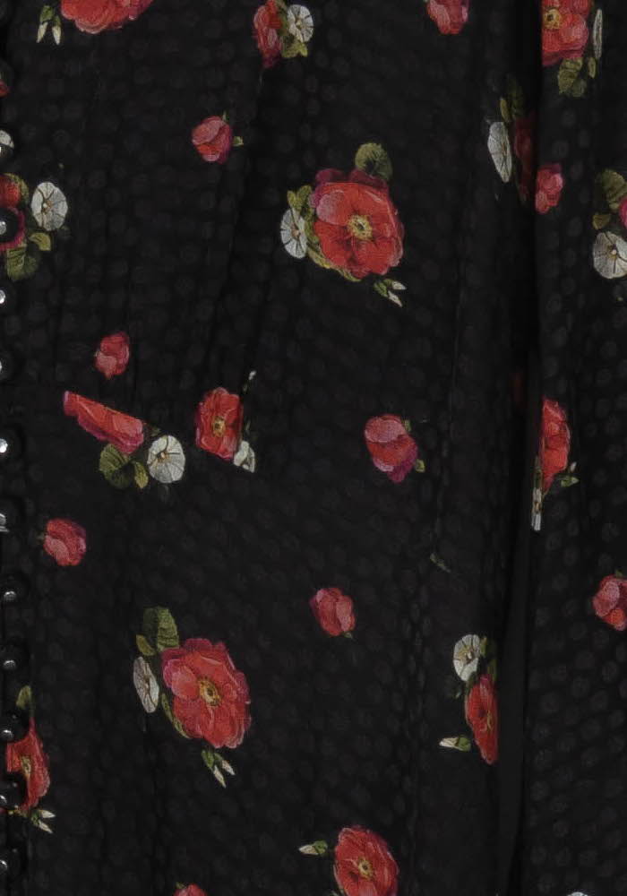 Robe Fleurie Noire et Rouge - Taille S/36 de la marque The Kooples | PARAD85369 - Vendu par Paradigme - Image 3