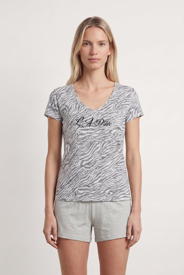 Tee-shirt Blanc et Gris - Taille S/36 de la marque IKKS | PARAD85374 - Vendu par Paradigme - Image 1