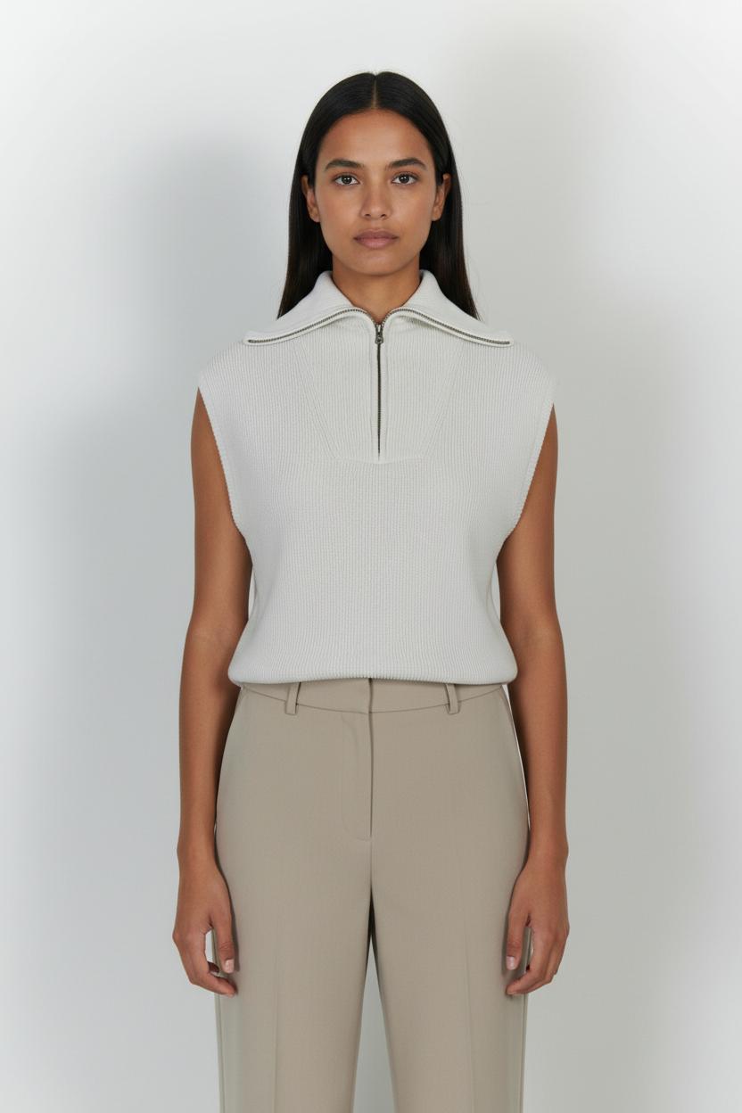 Débardeur Zippé Blanc - Taille XS/34 de la marque Comptoir des Cotonniers | PARAD85423 - Vendu par Paradigme - Image 1