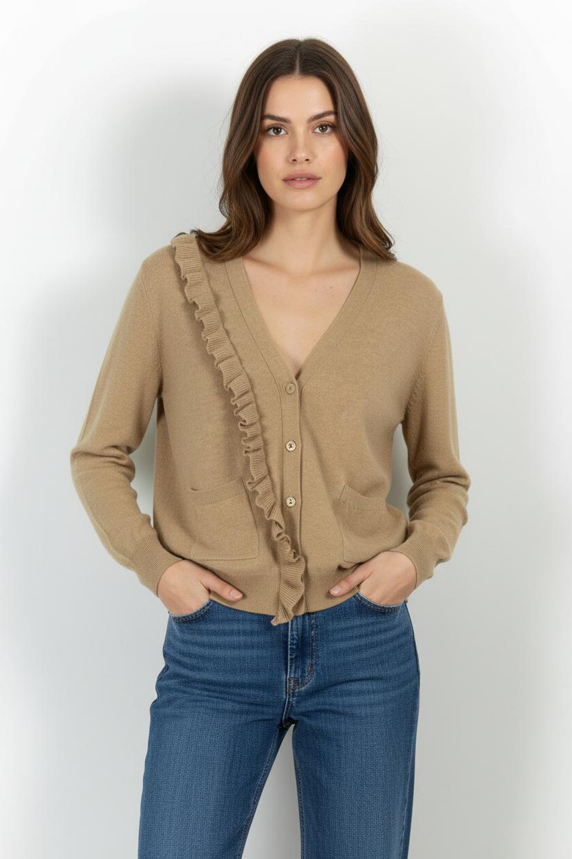 Cardigan Marron - Taille L/40 de la marque Sandro | PARAD85442 - Vendu par Paradigme - Image 1