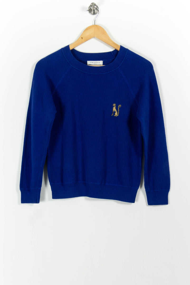 Pull Bleu - Taille S/36 de la marque Sandro | PARAD85444 - Vendu par Paradigme - Image 2