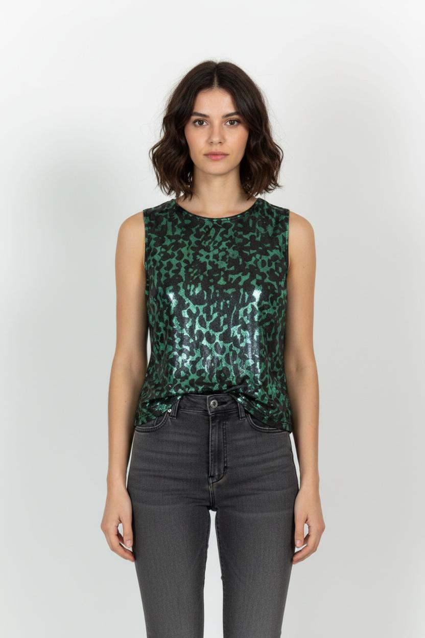 Débardeur Vert et Noir - Taille L/40 de la marque IKKS | PARAD85461 - Vendu par Paradigme - Image 1