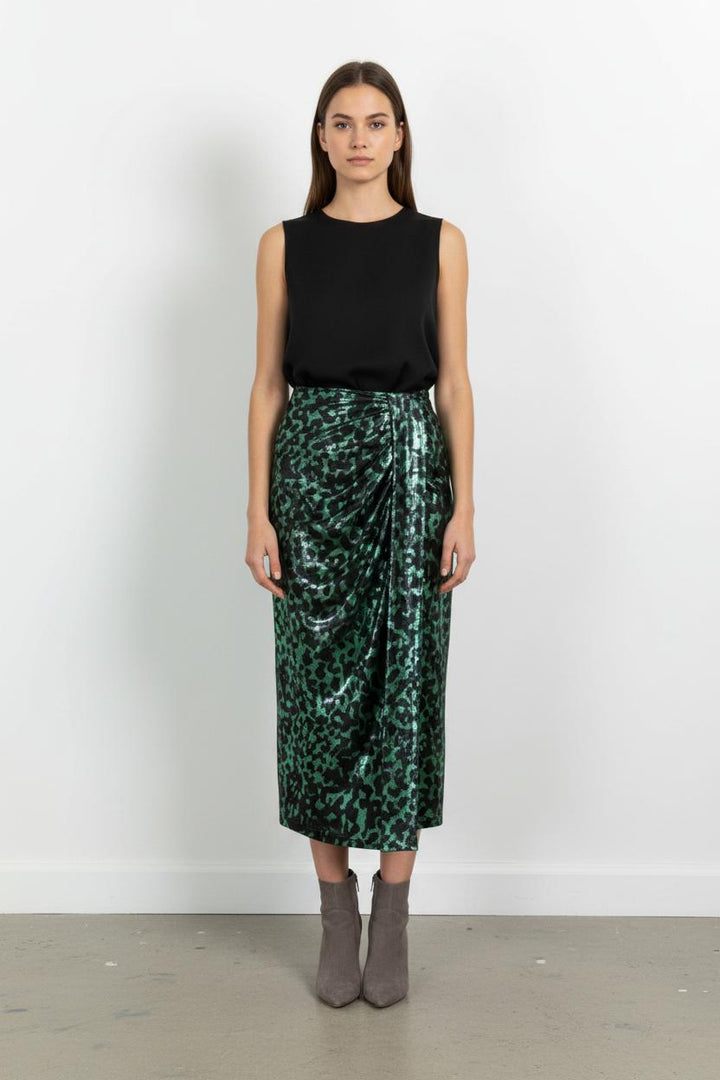 Jupe Longue Verte et Noire - Taille L/40 de la marque IKKS | PARAD85462 - Vendu par Paradigme - Image 1