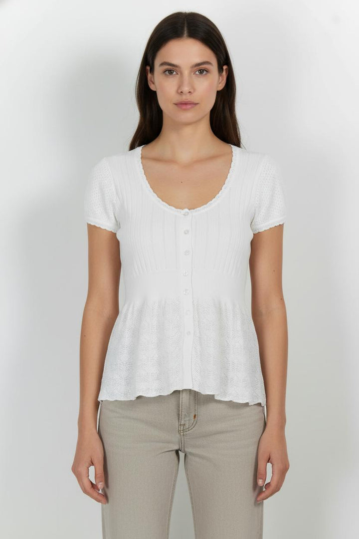Cardigan Blanc - Taille M/38 de la marque Rodier | PARAD85472 - Vendu par Paradigme - Image 1