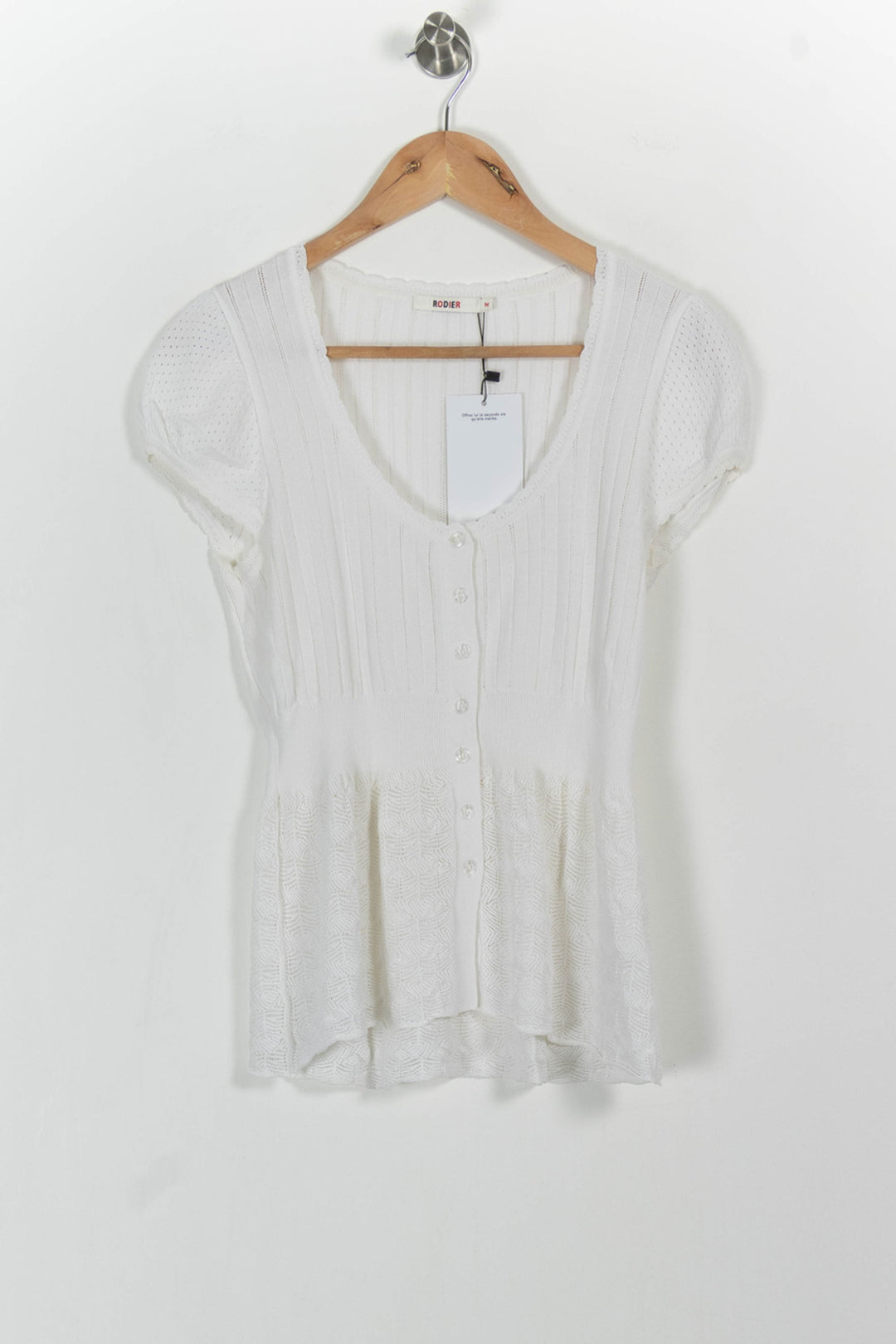 Cardigan Blanc - Taille M/38 de la marque Rodier | PARAD85472 - Vendu par Paradigme - Image 2
