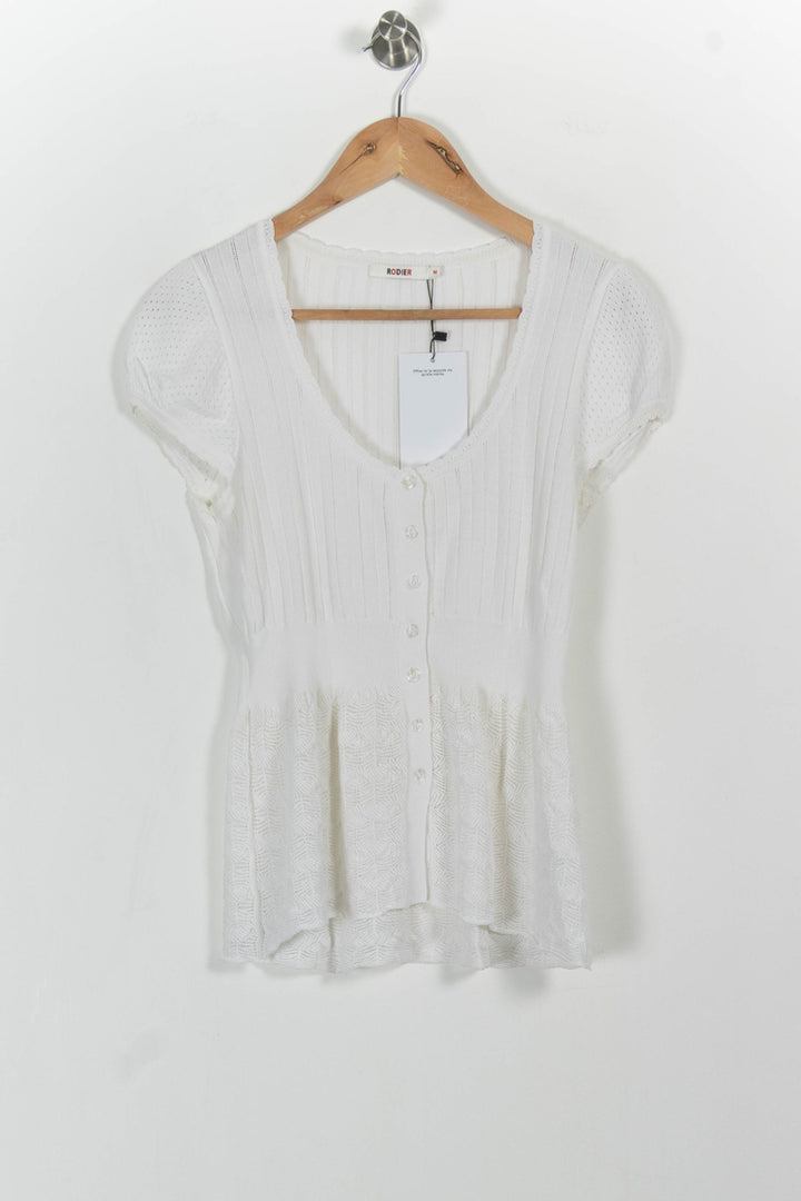 Cardigan Blanc - Taille M/38 de la marque Rodier | PARAD85472 - Vendu par Paradigme - Image 2