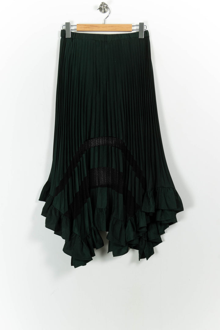 Jupe Longue Plissée Vert Foncé et Noir - Taille M/38 de la marque Claudie Pierlot | PARAD85476 - Vendu par Paradigme - Image 4