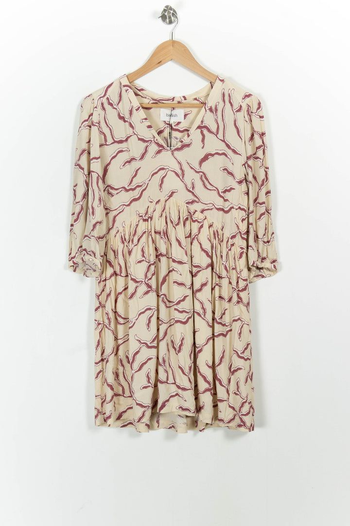 Robe Courte Beige et Bordeaux - Taille S/36 de la marque ba&sh | PARAD85487 - Vendu par Paradigme - Image 2