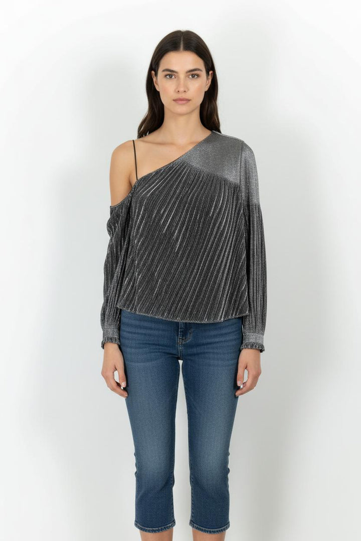 Blouse Asymétrique Grise - Taille S/36 de la marque Claudie Pierlot | PARAD85523 - Vendu par Paradigme - Image 1
