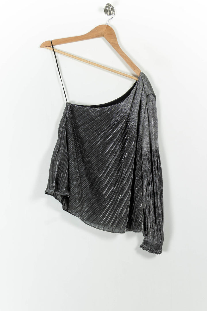 Blouse Asymétrique Grise - Taille S/36 de la marque Claudie Pierlot | PARAD85523 - Vendu par Paradigme - Image 2