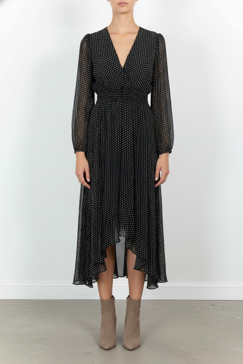 Robe Midi Noire et Blanche - Taille XS/34 de la marque Maje | PARAD85533 - Vendu par Paradigme - Image 1