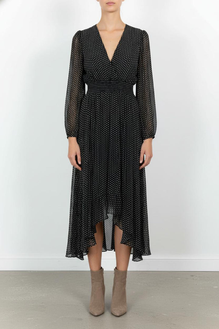 Robe Midi Noire et Blanche - Taille XS/34 de la marque Maje | PARAD85533 - Vendu par Paradigme - Image 1
