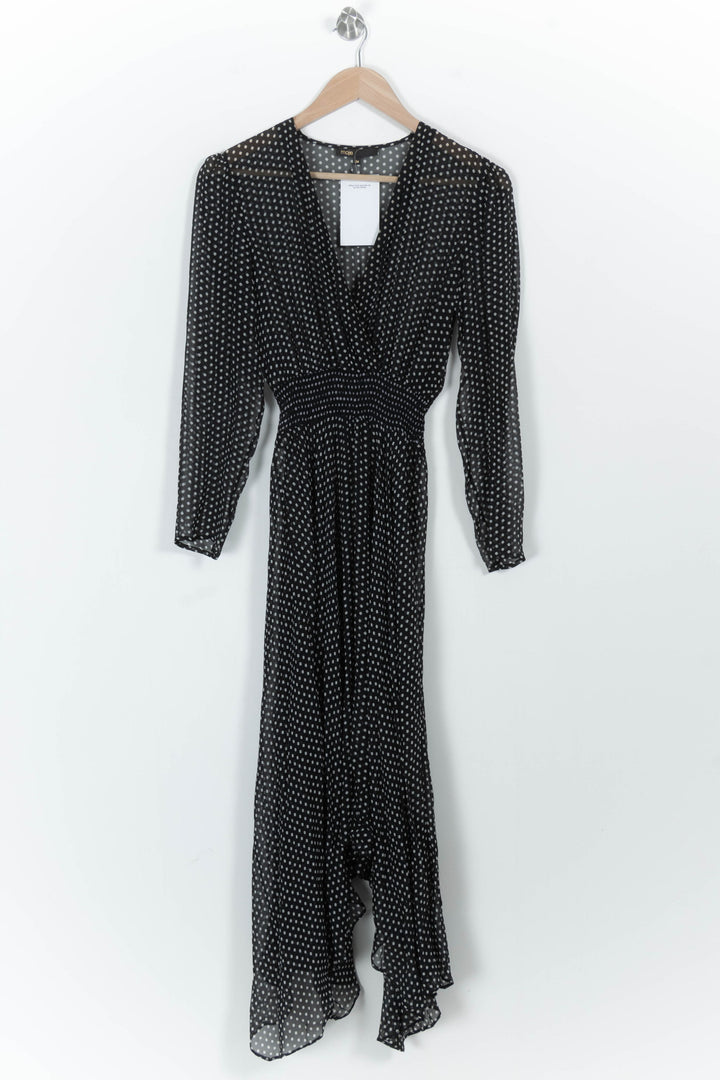 Robe Midi Noire et Blanche - Taille XS/34 de la marque Maje | PARAD85533 - Vendu par Paradigme - Image 2
