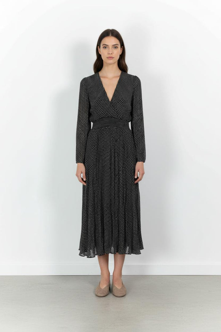 Robe Midi Noire et Blanche - Taille S/36 de la marque Maje | PARAD85534 - Vendu par Paradigme - Image 1