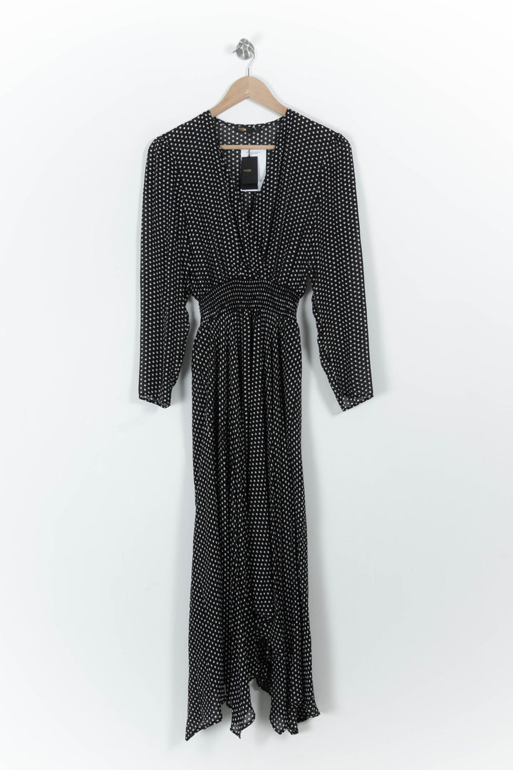 Robe Midi Noire et Blanche - Taille S/36 de la marque Maje | PARAD85534 - Vendu par Paradigme - Image 2