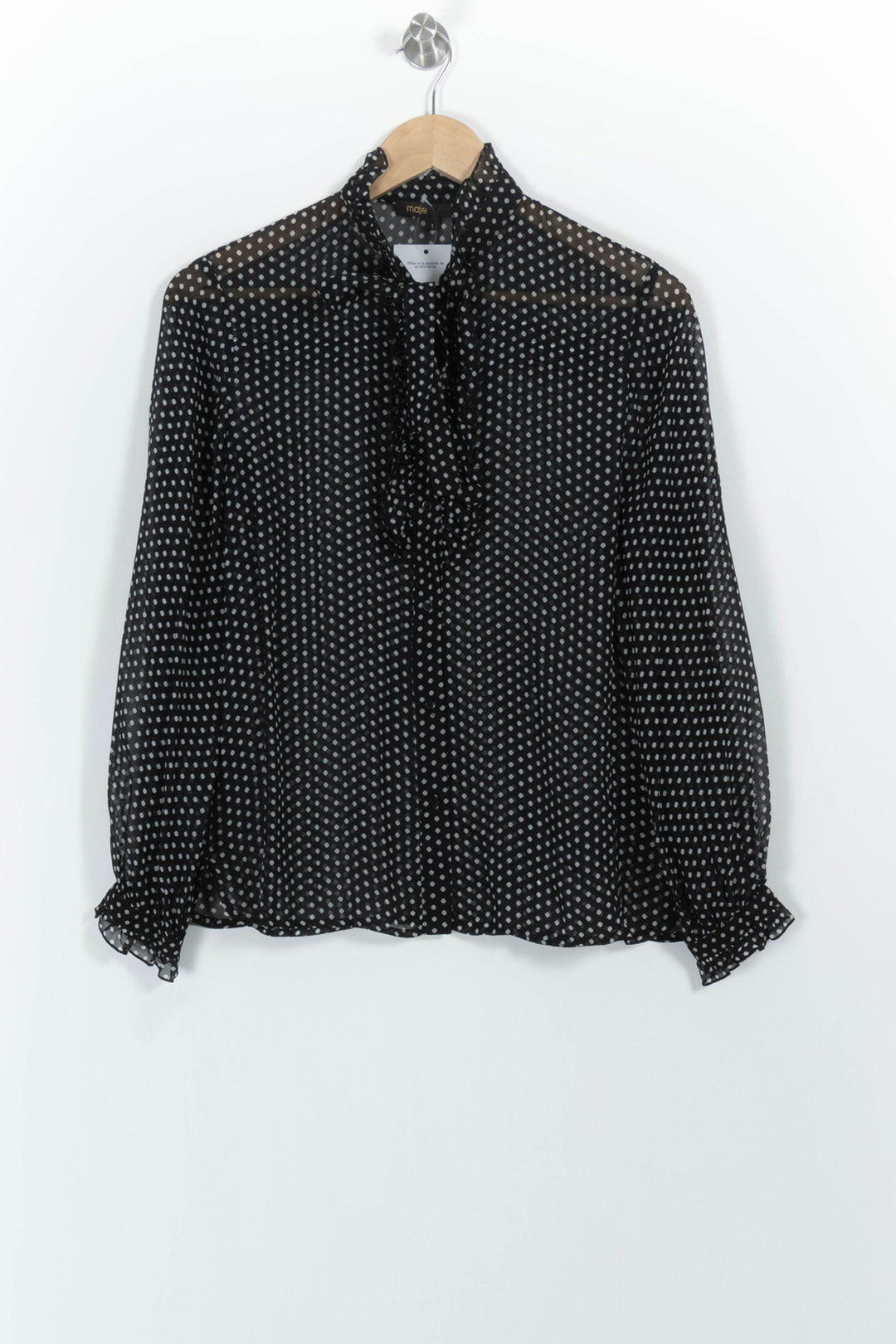 Blouse Noire et Blanche - Taille S/36 de la marque Maje | PARAD85536 - Vendu par Paradigme - Image 2
