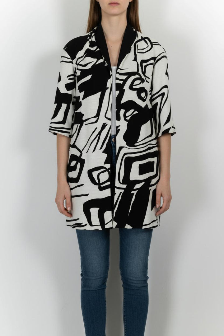 Manteau long blanc et noir - Taille M/38 de la marque Weill | PARAD85538 - Vendu par Paradigme - Image 1