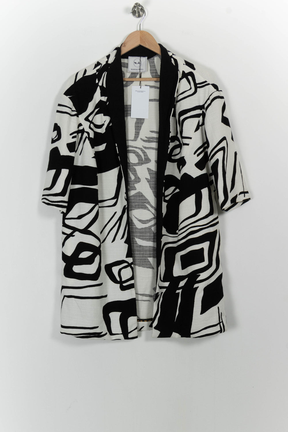 Manteau long blanc et noir - Taille M/38 de la marque Weill | PARAD85538 - Vendu par Paradigme - Image 2