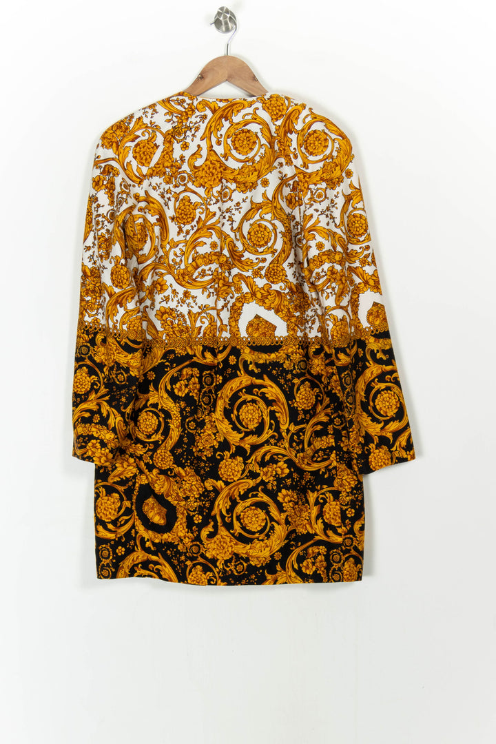 Manteau Long Blanc et Noir à Motifs Jaunes - Taille M/38 de la marque Weill | PARAD85539 - Vendu par Paradigme - Image 4