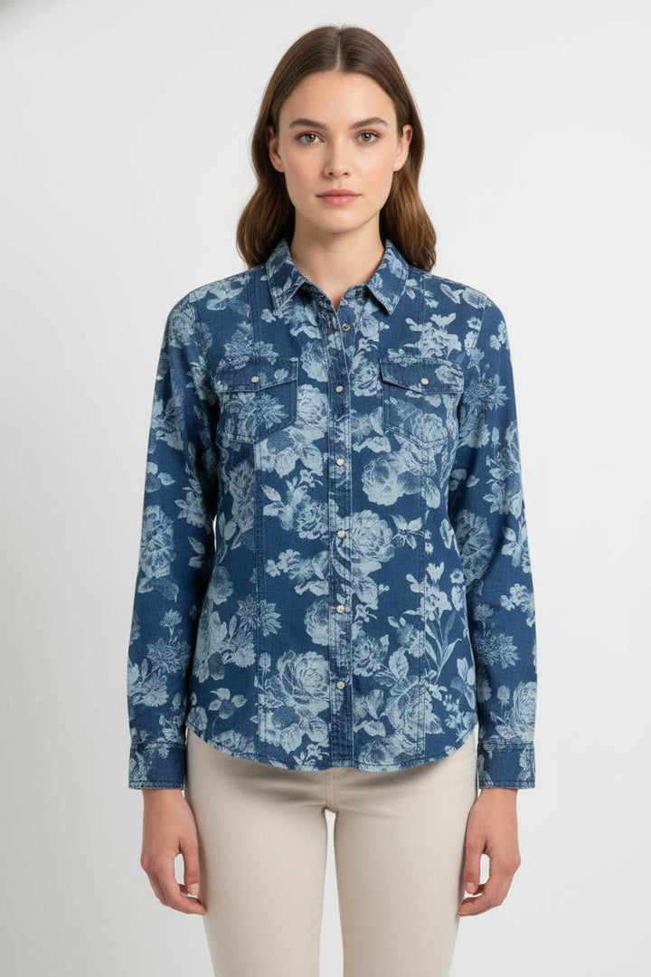 Chemise Fleurie Bleue et Blanche - Taille M/38 de la marque Pablo | PARAD85540 - Vendu par Paradigme - Image 1