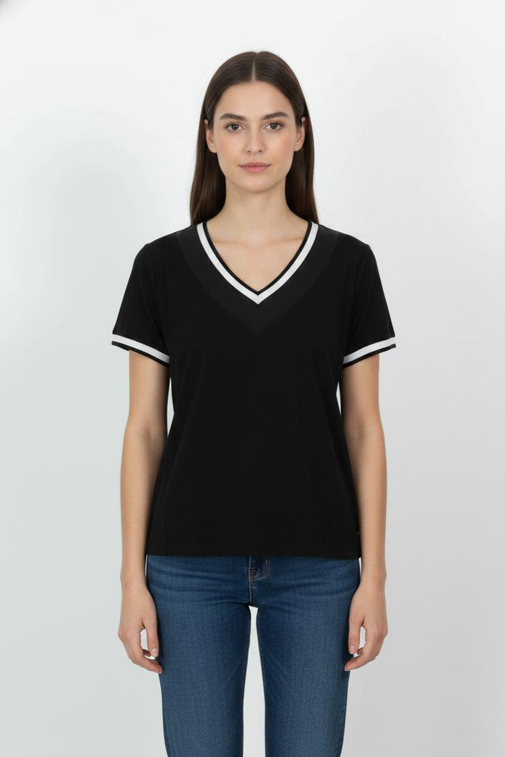 Tee-shirt noir et blanc - Taille S/36 de la marque IKKS | PARAD85552 - Vendu par Paradigme - Image 1