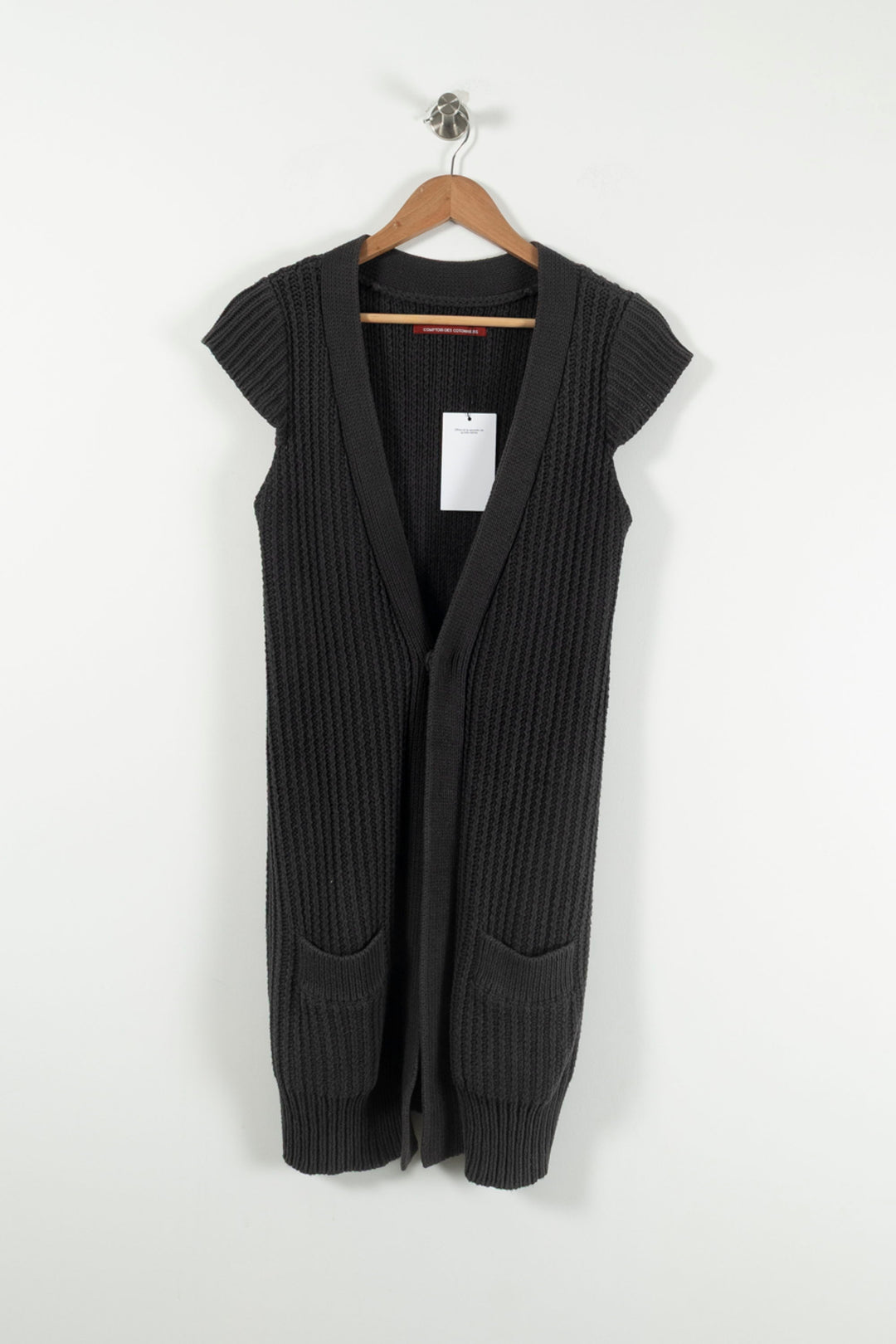 Gilet Long Gris - Taille S/36 de la marque Comptoir des Cotonniers | PARAD85564 - Vendu par Paradigme - Image 2
