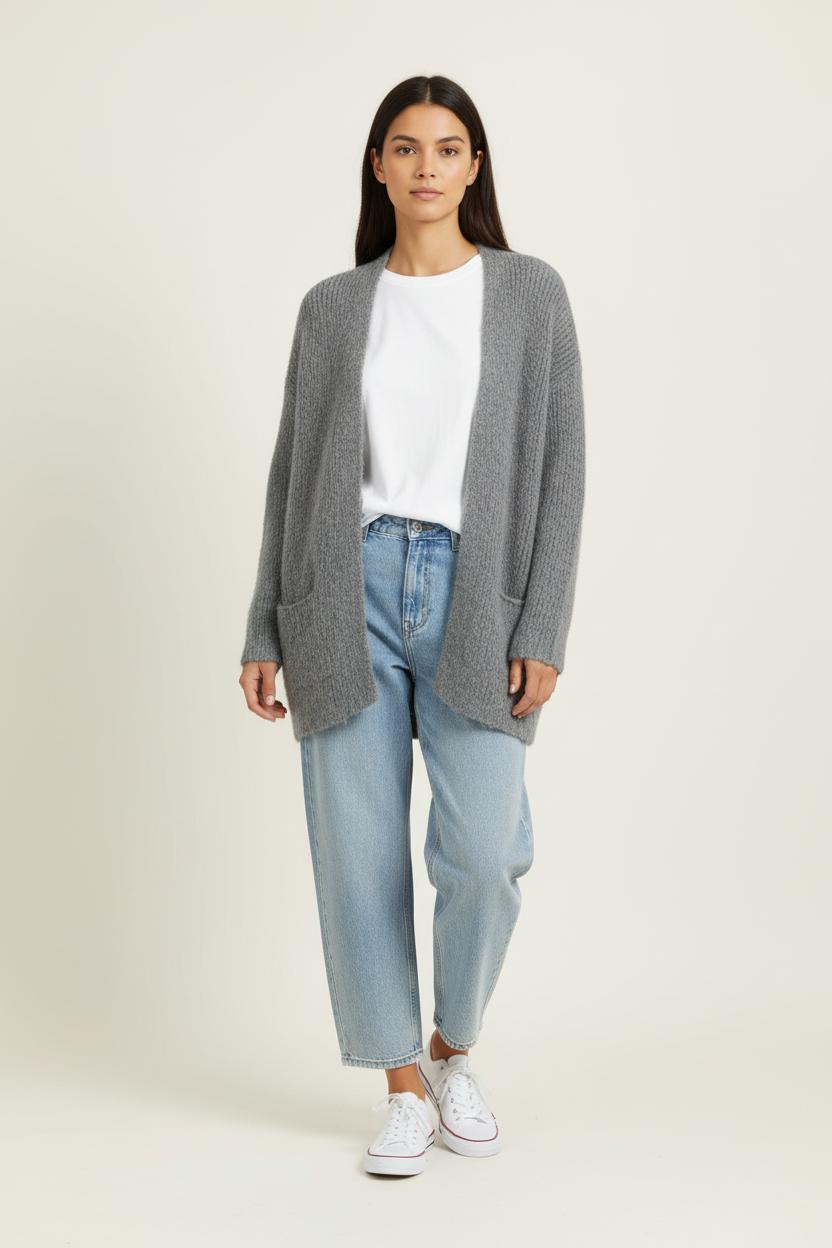 Cardigan Gris - Taille M/38 de la marque American Vintage | PARAD85565 - Vendu par Paradigme - Image 1