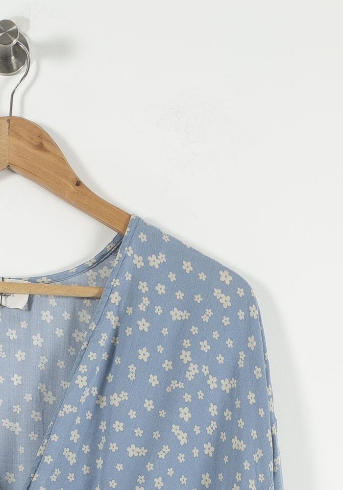 Robe Fleurie Bleue - Taille M/38 de la marque American Vintage | PARAD85567 - Vendu par Paradigme - Image 3