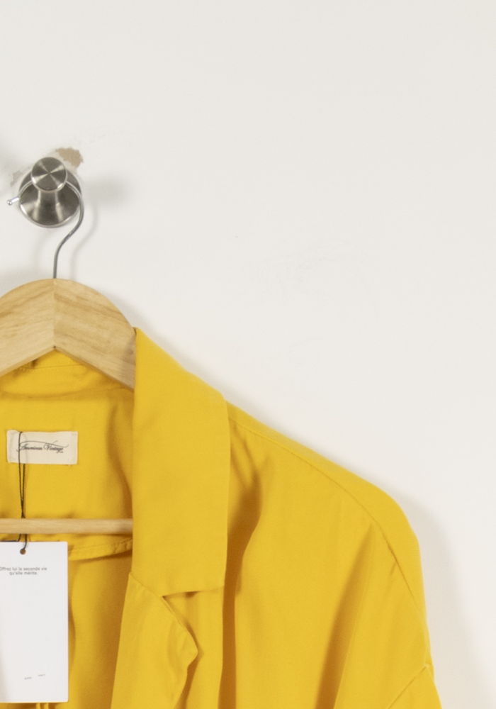 Trench Jaune - Taille S/36 de la marque American Vintage | PARAD85572 - Vendu par Paradigme - Image 3