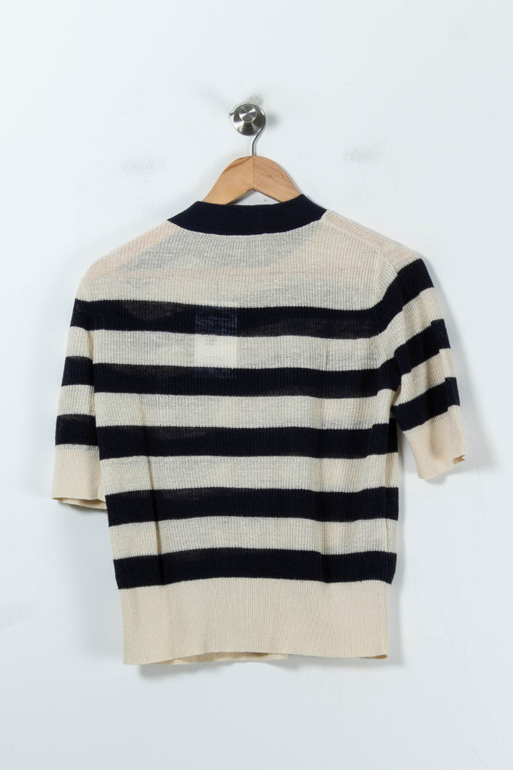 Pull Rayé Noir et Beige - Taille M/38 de la marque Comptoir des Cotonniers | PARAD85577 - Vendu par Paradigme - Image 4
