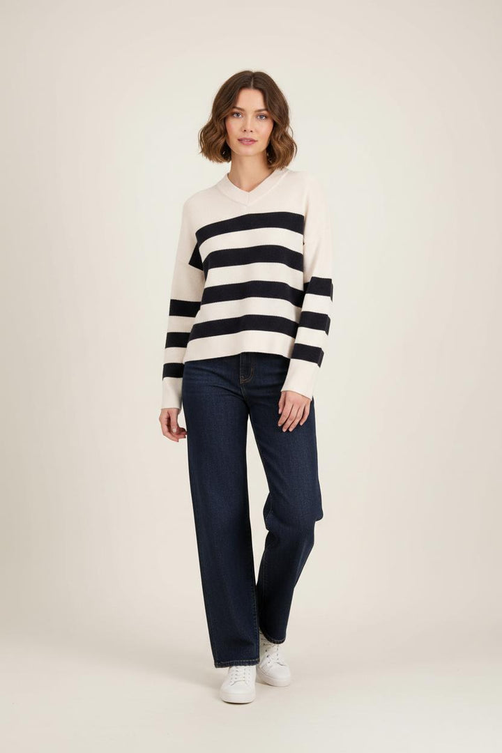 Pull Rayé Beige et Noir - Taille S/36 de la marque Comptoir des Cotonniers | PARAD85578 - Vendu par Paradigme - Image 1