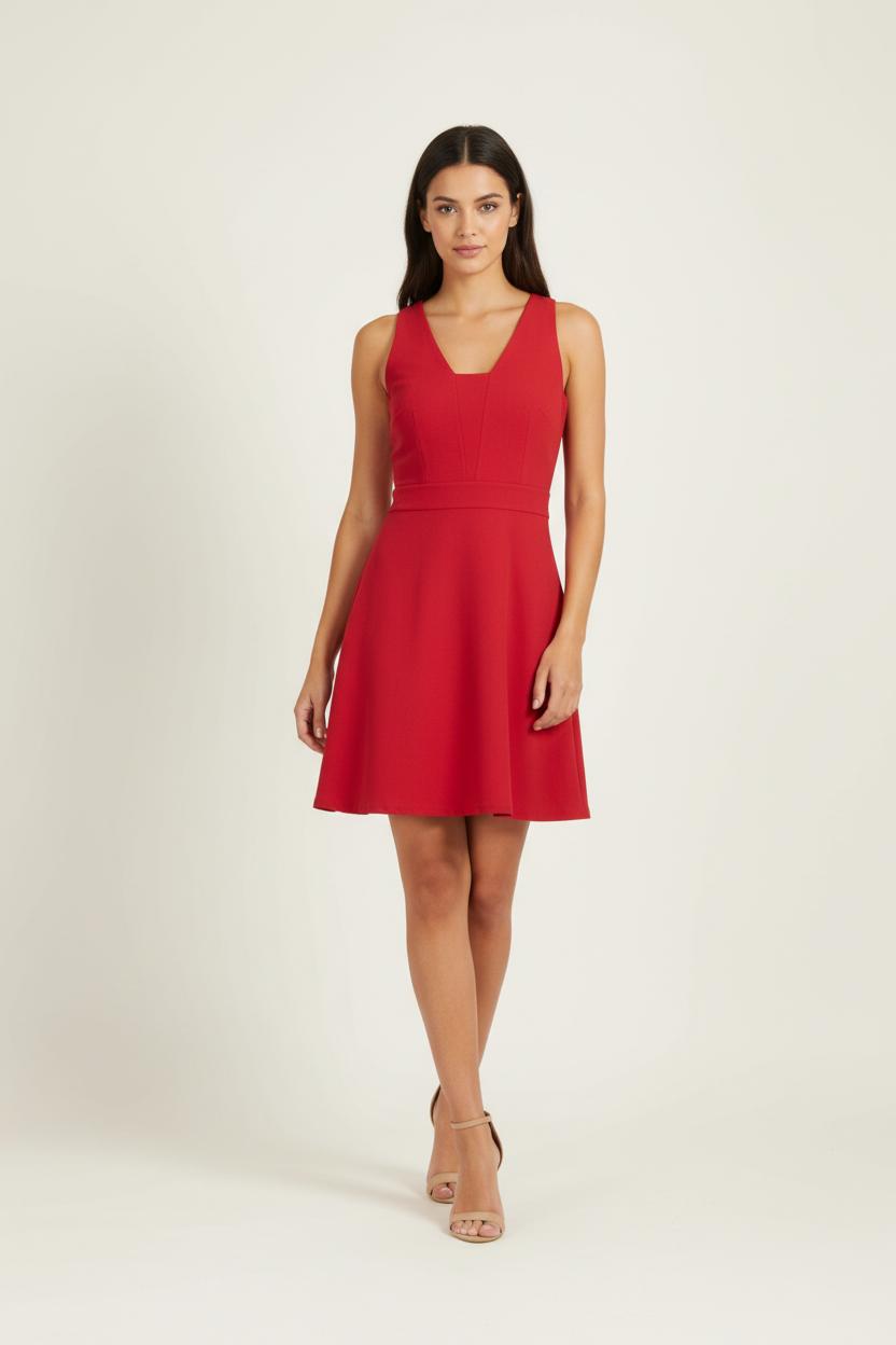 Robe Évasée Rouge - Taille S/36 de la marque Claudie Pierlot | PARAD85602 - Vendu par Paradigme - Image 1