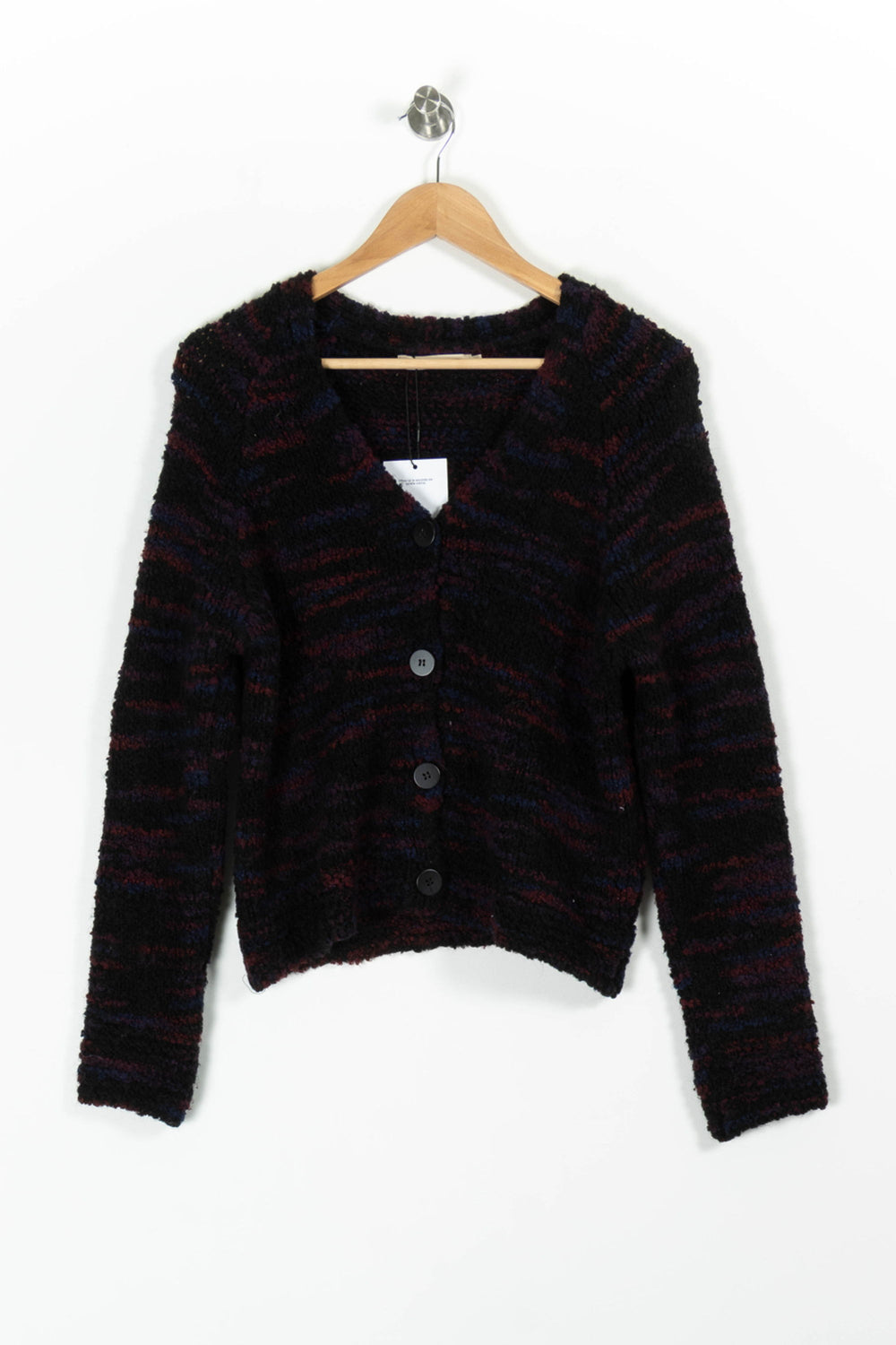 Cardigan Violet et Noir - Taille M/38 de la marque La Fée Maraboutée | PARAD85604 - Vendu par Paradigme - Image 2