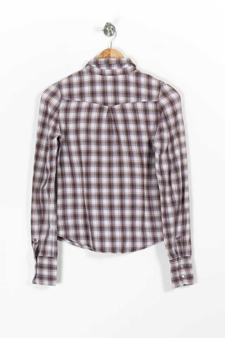 Chemise À Carreaux Marron et Blanche - Taille XS/34 de la marque Maje | PARAD85608 - Vendu par Paradigme - Image 4