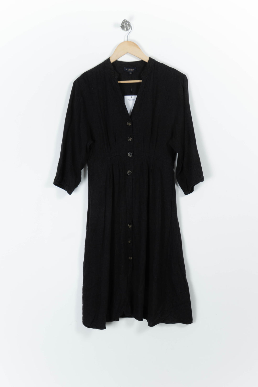 Robe Midi Noire - Taille S/36 de la marque Caroll | PARAD85611 - Vendu par Paradigme - Image 2