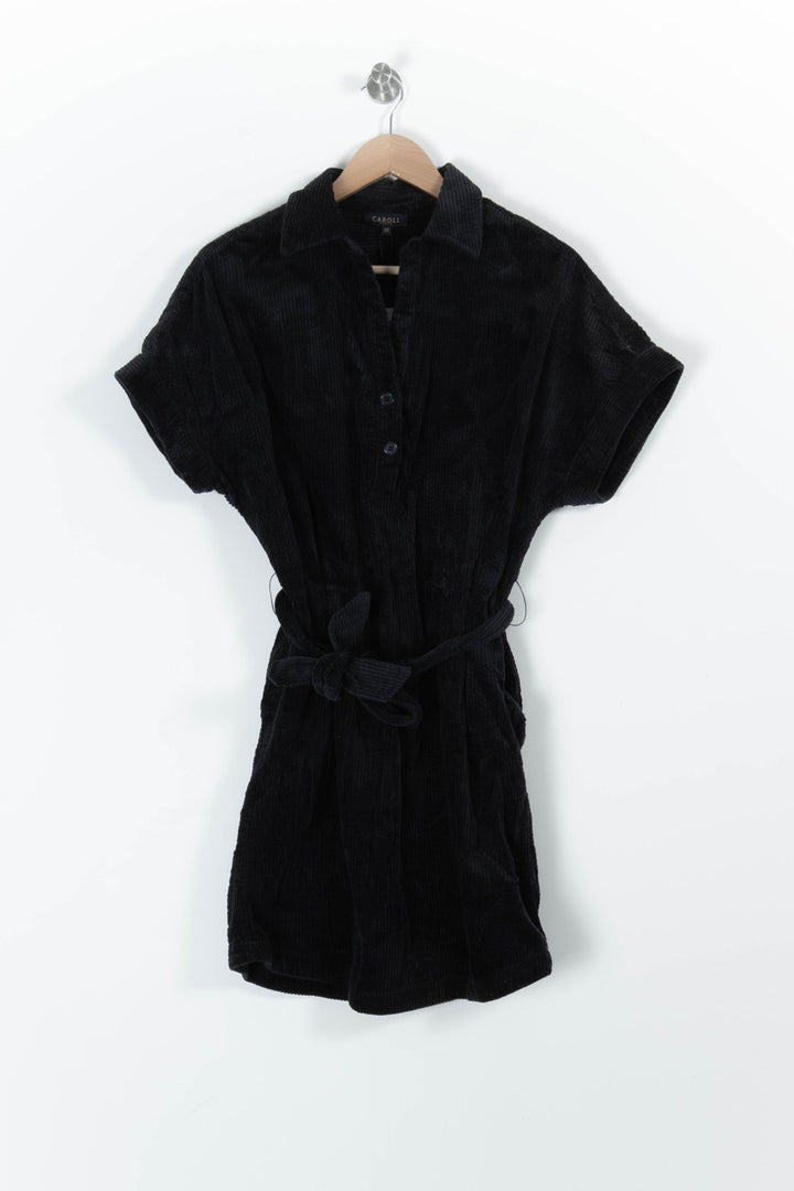 Robe Chemise Noire - Taille M/38 de la marque Caroll | PARAD85613 - Vendu par Paradigme - Image 2