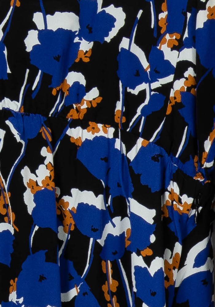 Robe Fleurie Bleue et Noire - Taille M/38 de la marque ZAPA | PARAD85615 - Vendu par Paradigme - Image 3