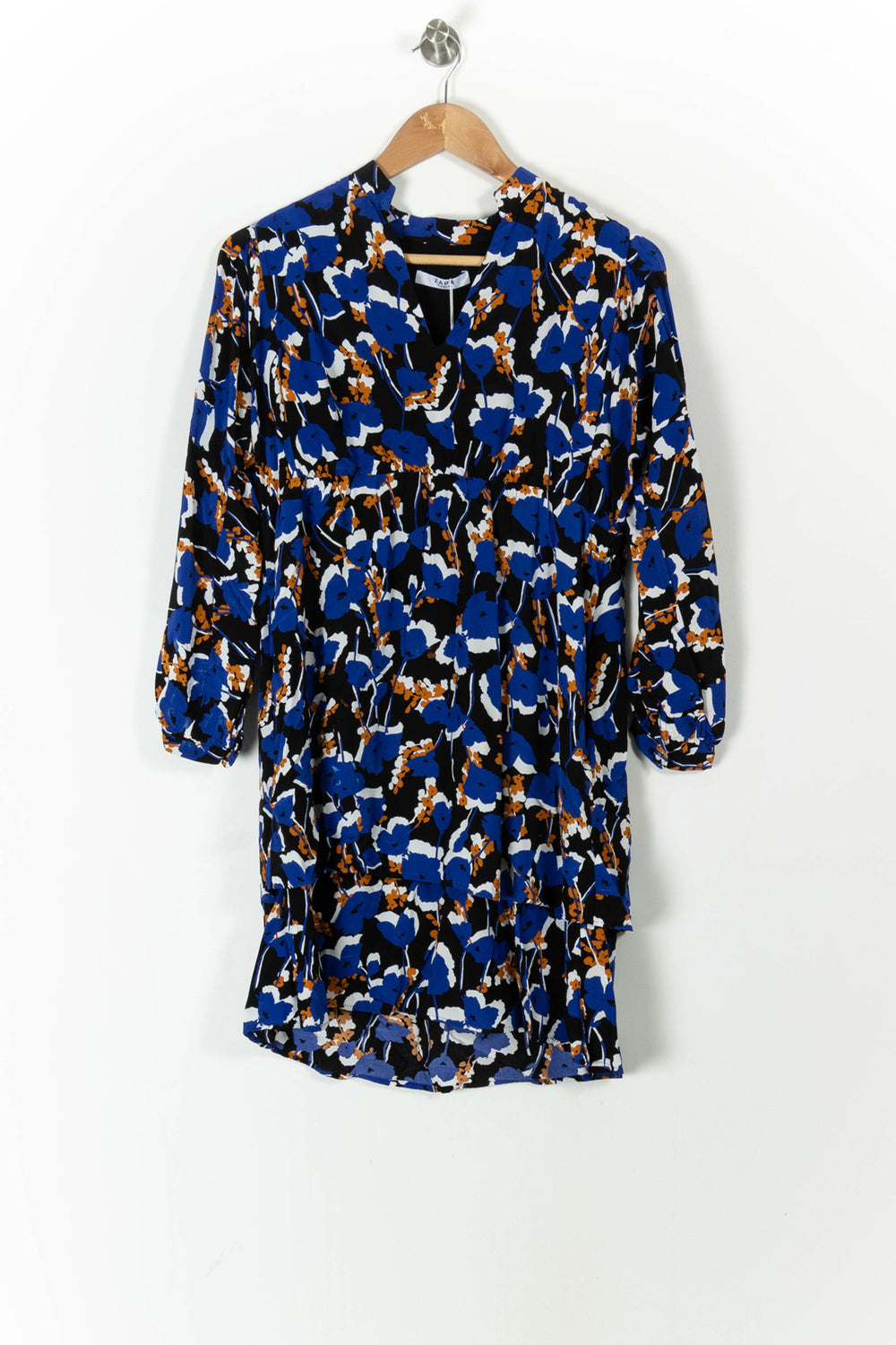 Robe Fleurie Bleue et Noire - Taille M/38 de la marque ZAPA | PARAD85615 - Vendu par Paradigme - Image 2