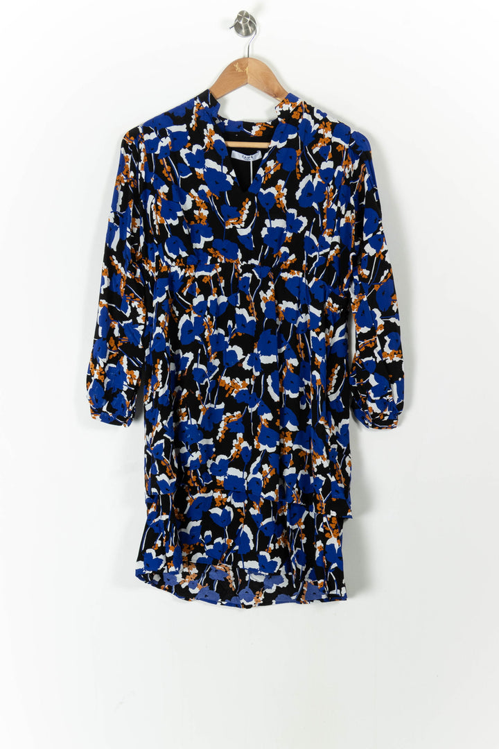 Robe Fleurie Bleue et Noire - Taille M/38 de la marque ZAPA | PARAD85615 - Vendu par Paradigme - Image 2