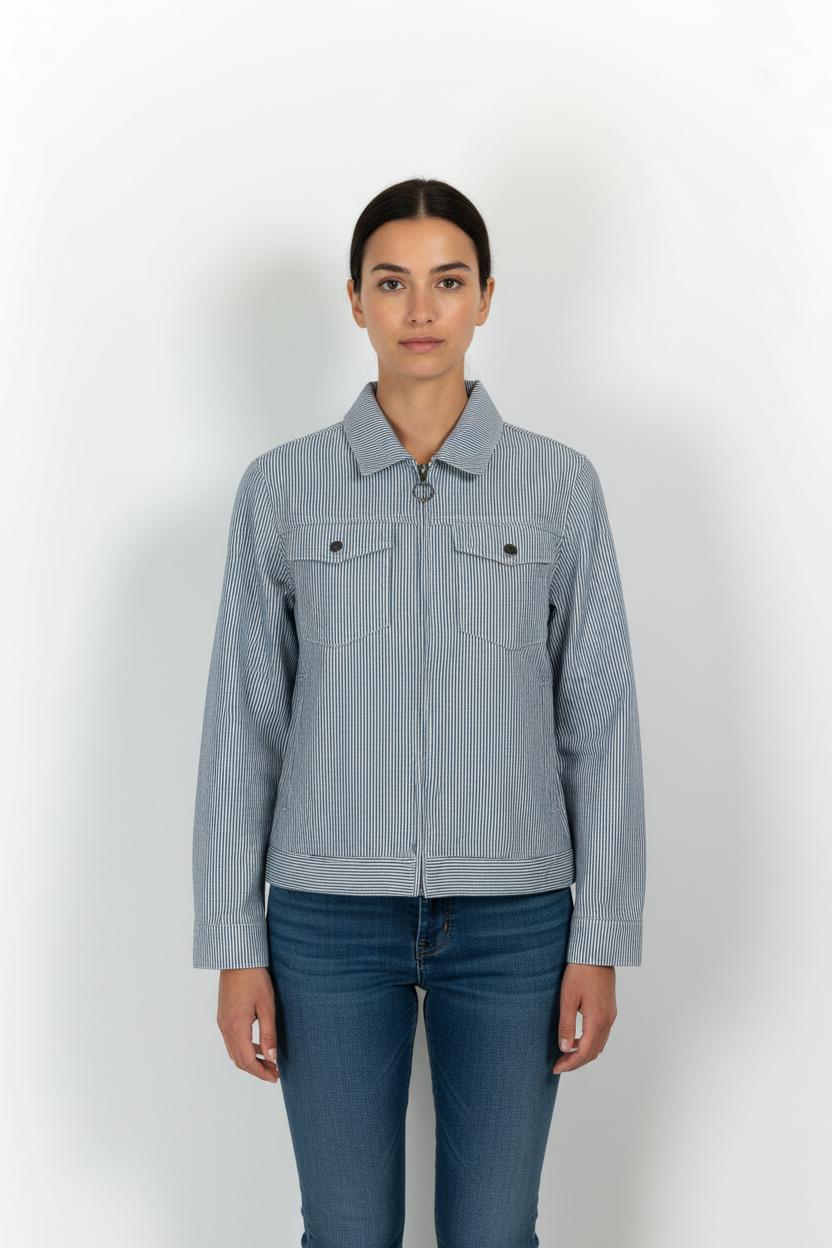 Veste Rayée Bleue et Blanche - Taille M/38 de la marque Marie Sixtine | PARAD85626 - Vendu par Paradigme - Image 1