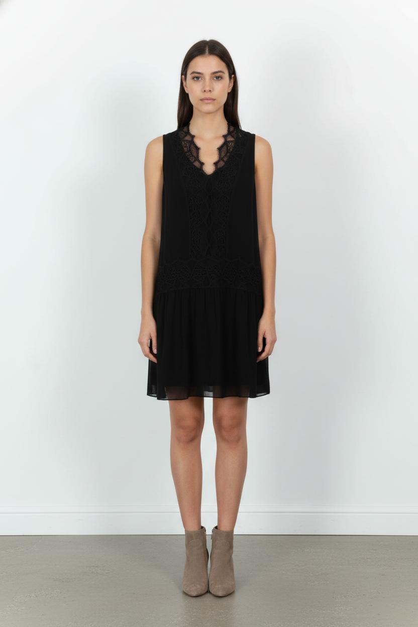 Robe Sans Manches Noire - Taille S/36 de la marque Sandro | PARAD85637 - Vendu par Paradigme - Image 1