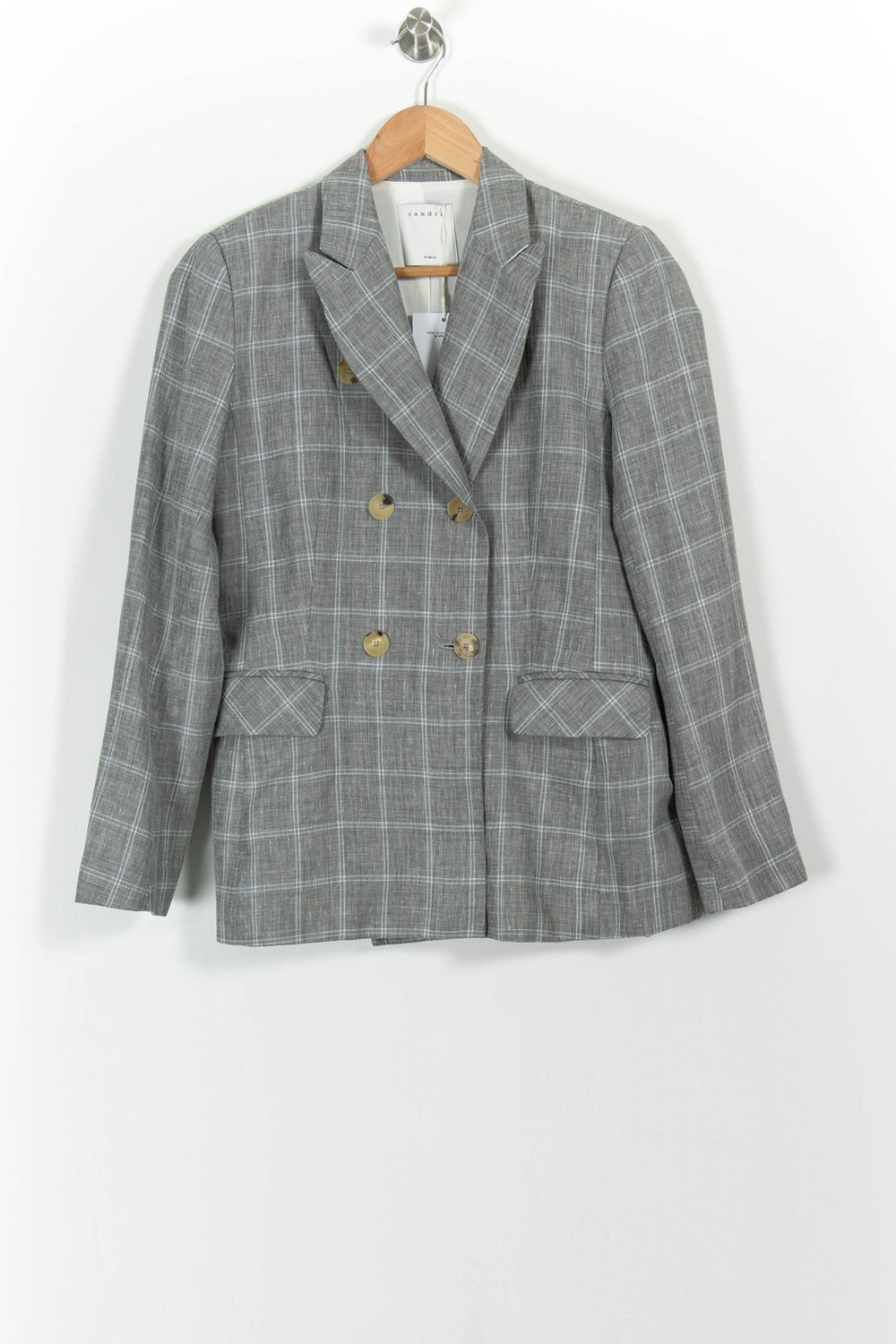 Blazer Gris - Taille M/38 de la marque Sandro | PARAD85671 - Vendu par Paradigme - Image 2
