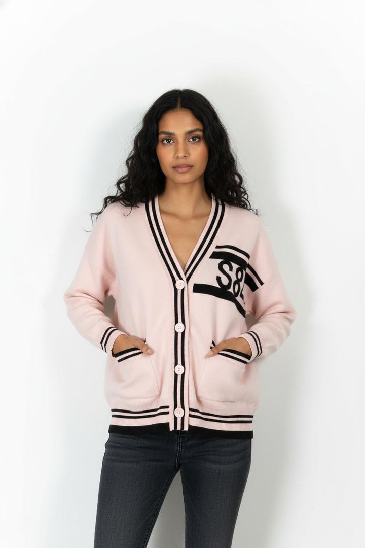 Cardigan Rose et Noir - Taille S/36 de la marque Sandro | PARAD85672 - Vendu par Paradigme - Image 1