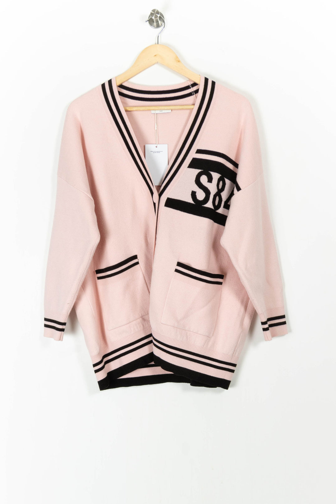 Cardigan Rose et Noir - Taille S/36 de la marque Sandro | PARAD85672 - Vendu par Paradigme - Image 2