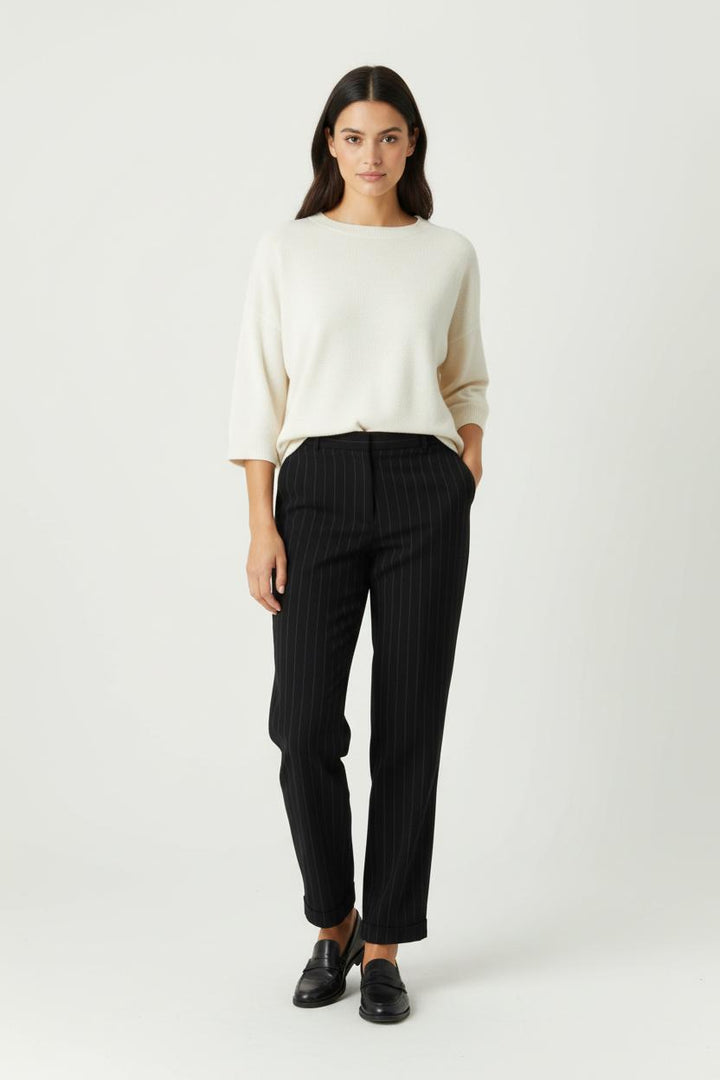 Pantalon Rayé Noir - Taille XL/42 de la marque Gerard Darel | PARAD85677 - Vendu par Paradigme - Image 1