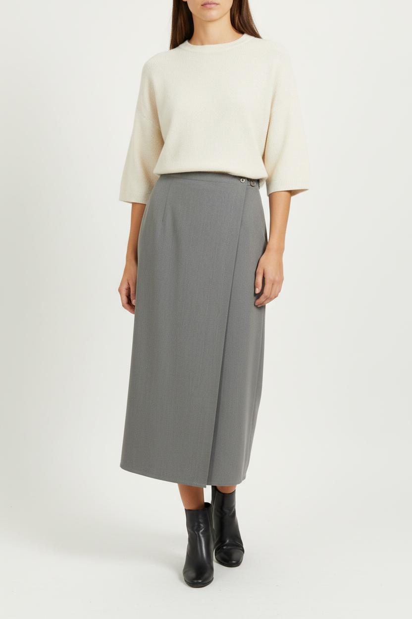 Jupe Longue Grise - Taille XL/42 de la marque Gerard Darel | PARAD85680 - Vendu par Paradigme - Image 1