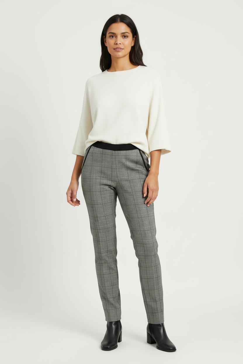 Pantalon Carreaux Gris et Noir - Taille S/36 de la marque IKKS | PARAD85681 - Vendu par Paradigme - Image 1